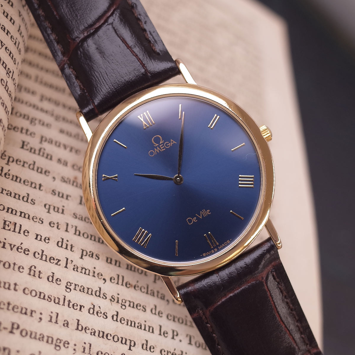 楽天市場】オメガ デビル ロイヤルブルー SS/GF ローマン リーフ針