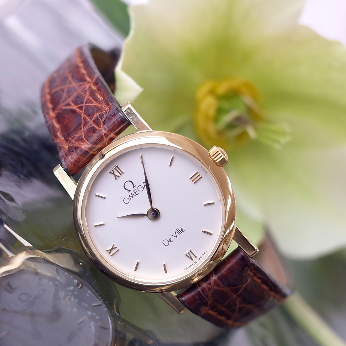 楽天市場】箱保有 オメガ デビル 750YG K18 7360.33.30 リーフ針