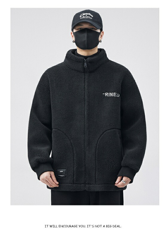 楽天市場】ボアジャケット メンズ バック英字刺繍 ボアコート