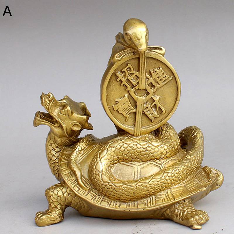 楽天市場】玄武 風水グッズ 四神獣 置物 銅製 霊獣 龍亀 ヘビ 金運