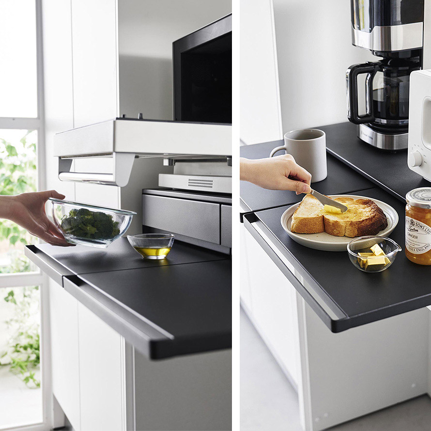 楽天市場】ツーウェイキッチン家電下引き出し＆スライドテーブル