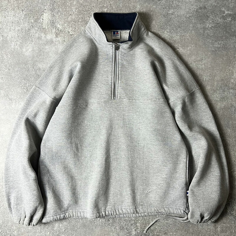 楽天市場】90s USA製 RUSSELL ハーフジップ プルオーバー スウェット
