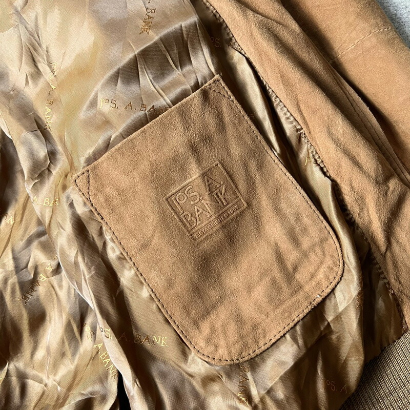 楽天市場】90s Jos.A.Bank サテン ライナー付き 本革 スエード レザー