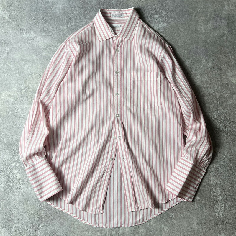 楽天市場】80s USA製 Christian Dior 織り ストライプ 長袖 コットン