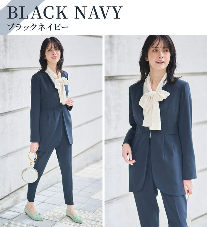 楽天市場】【2点セット】ラウンドヘムジャケットセットアップ