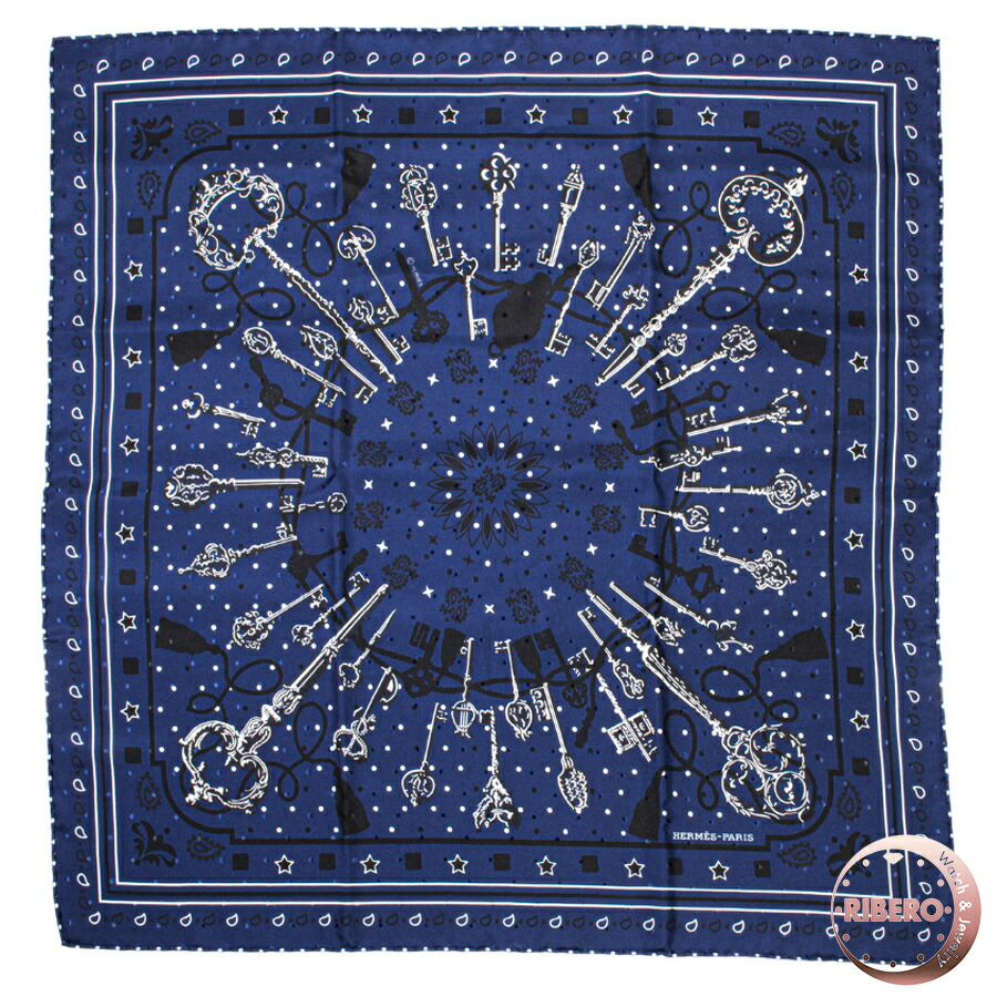 楽天市場】HERMES エルメス カレ55 Les Cles Bandana レ・クレ