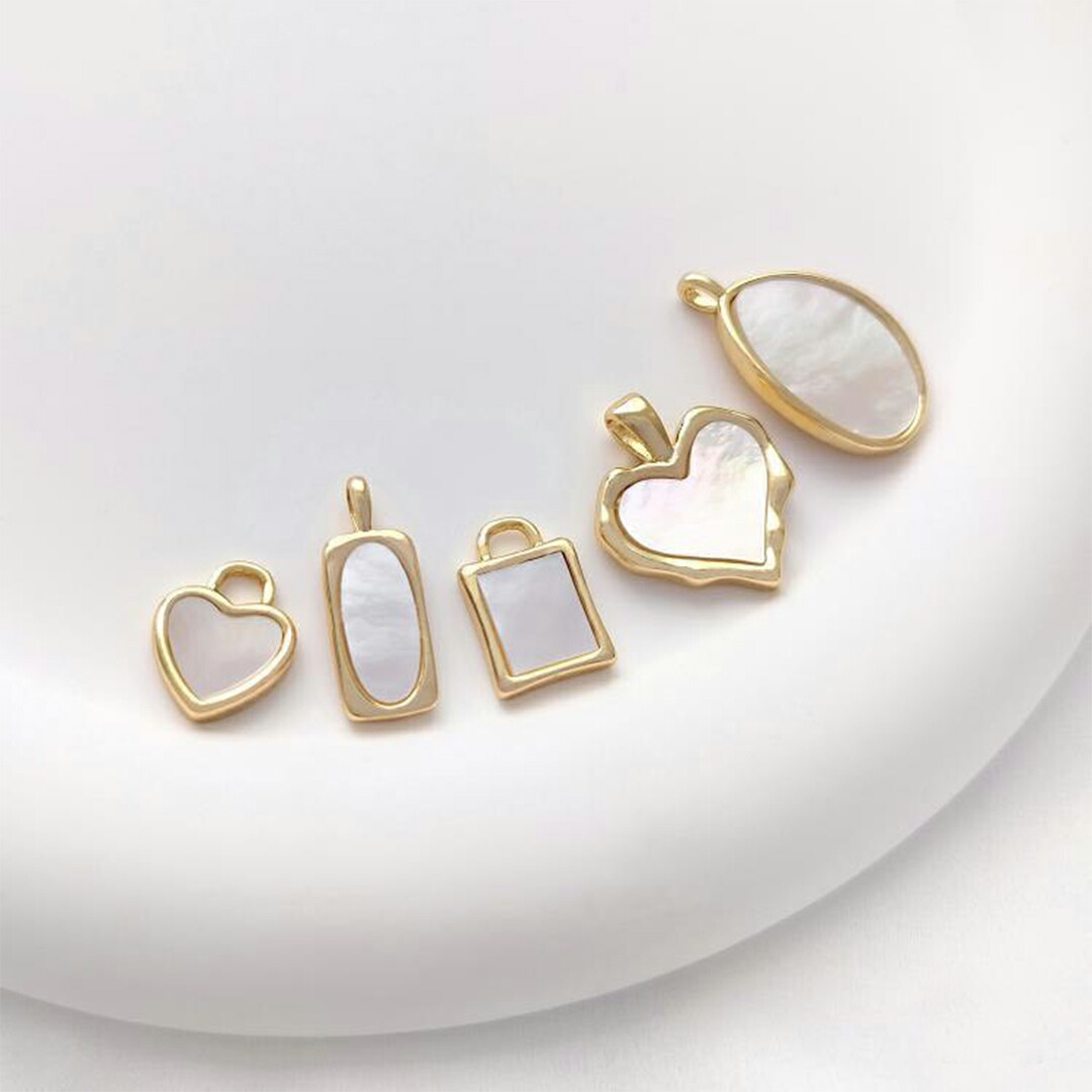 楽天市場】RinmaG1584 天然白蝶貝 14KGF チャーム ネックレストップ