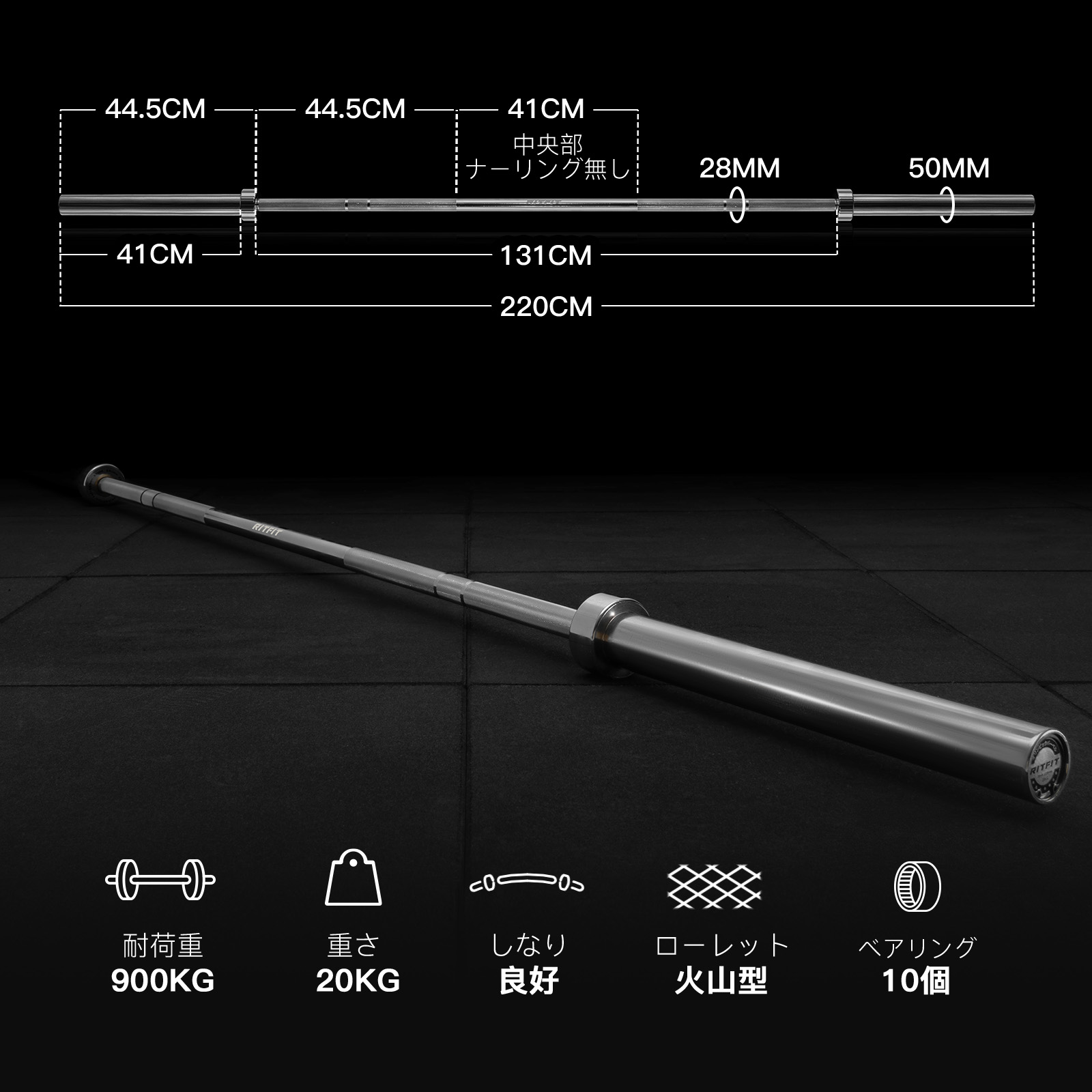 楽天市場】【楽天ランキング1位】RITFIT オリンピックバーベル 直径