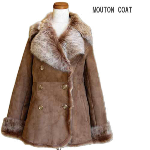 楽天市場】【OFF Price】ムートンハーフコート ダブル ムートン コート