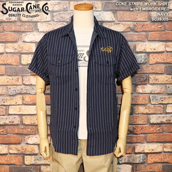 楽天市場】SUGAR CANE シュガーケーン COKE STRIPE WORK SHIRT with