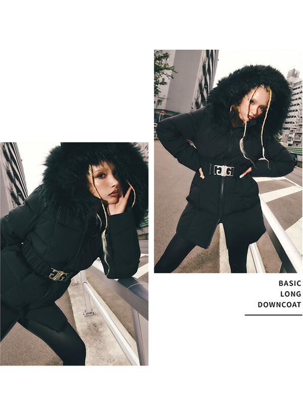 楽天市場】GYDA ジェイダ ダウン ジャケット ロング GD ベルト付き