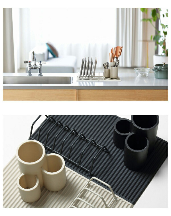楽天市場】水切り セット 3点 水切りラック イデアコ 水切りマット