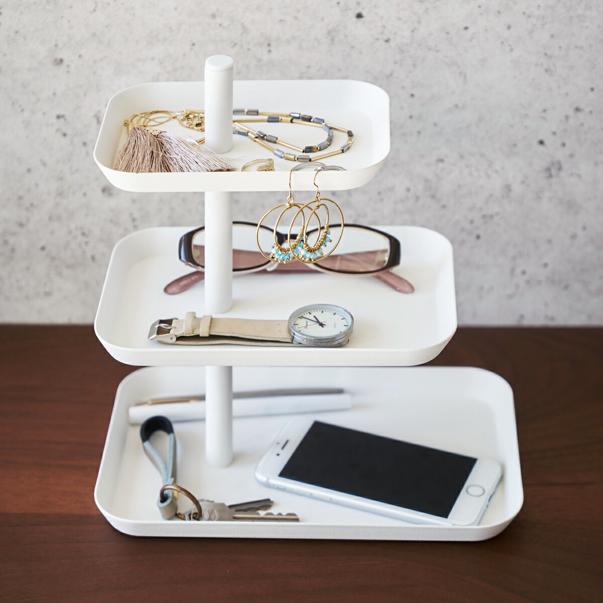 楽天市場】［ アクセサリー3段トレー タワー ］山崎実業 towerピアス