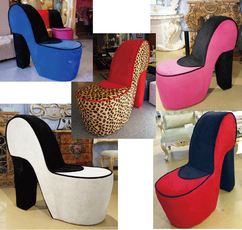 輸入品☆ レトロポップなハイヒールソファ（チェア） ミッド