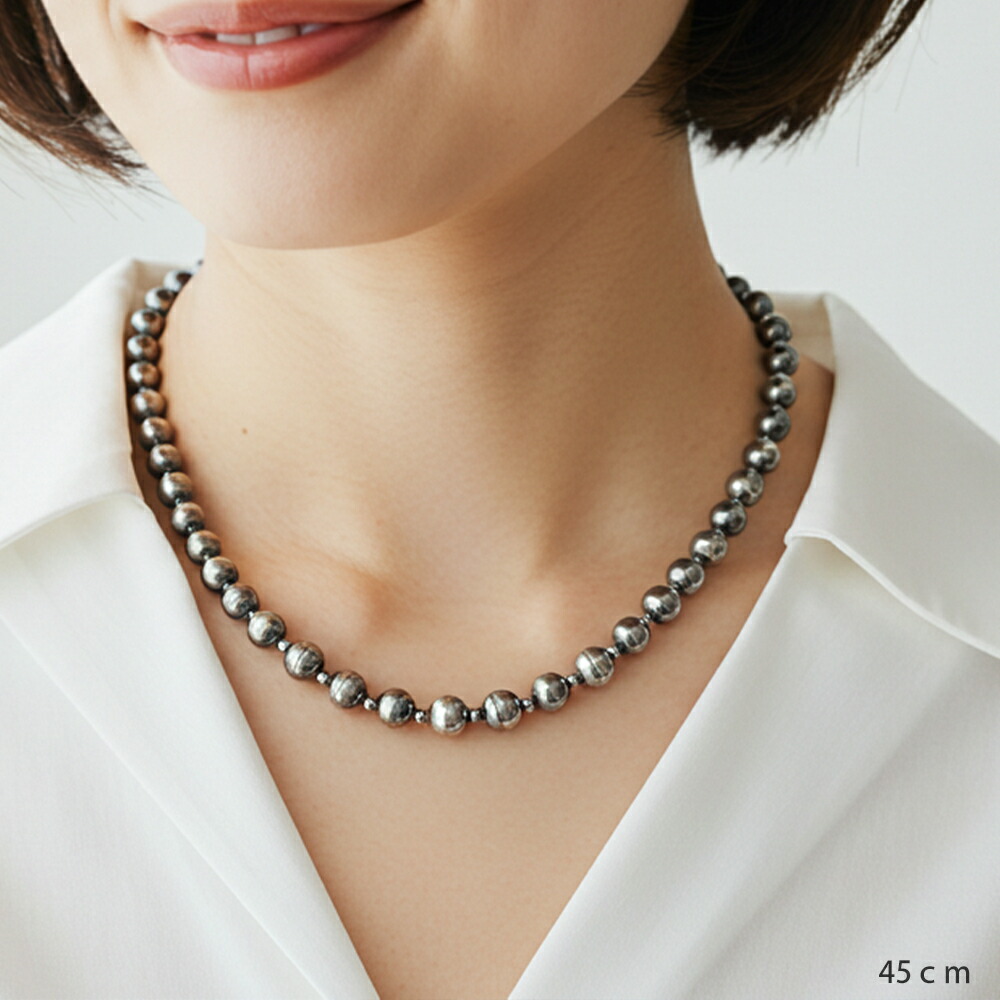 楽天市場】ナバホパール ネックレス シルバー925 8mm メンズ