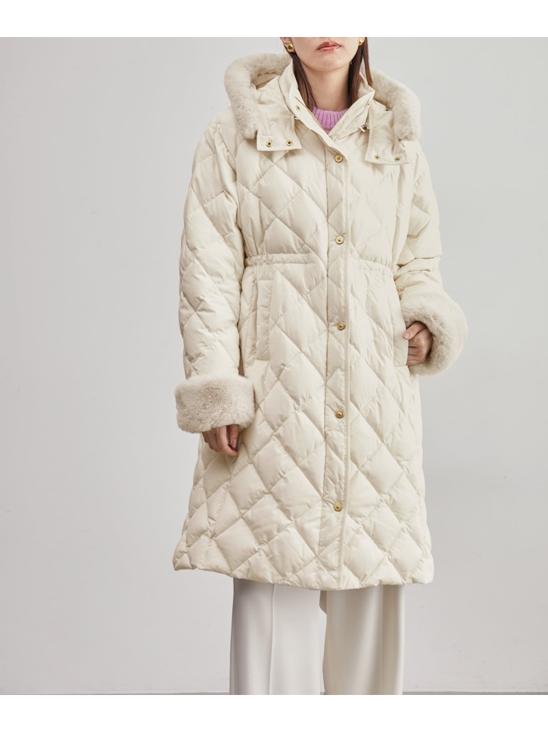 楽天市場】【TAION*LIMONTA】 ファー付き 軽量キルティング ダウン