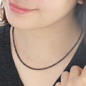 楽天市場】K18WG ブラックダイヤモンドネックレス 20カラット グレード