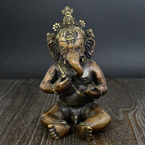 楽天市場】インドの神様 ガネーシャ 銅象 置物 夢をかなえるゾウ