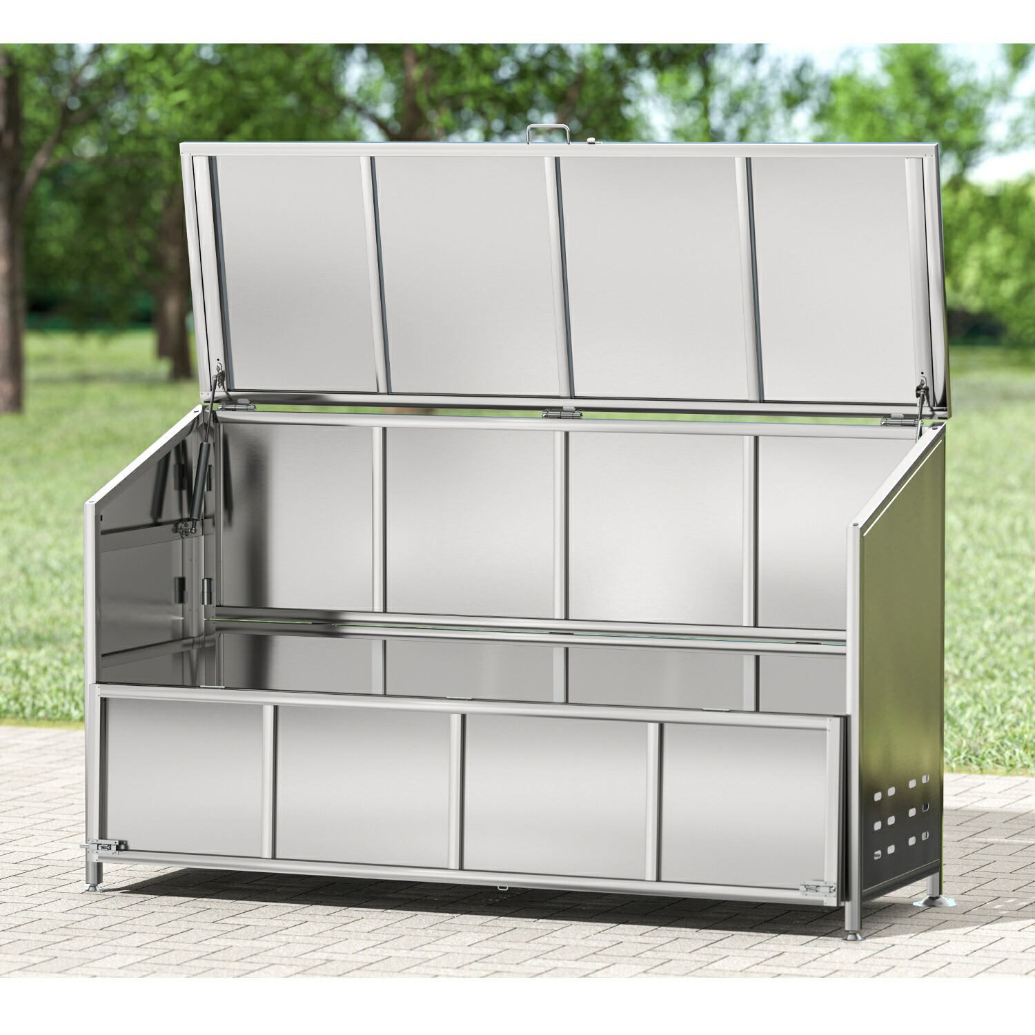 楽天市場】ゴミ箱 屋外 ゴミステション 大きい ステンレス カラス除け