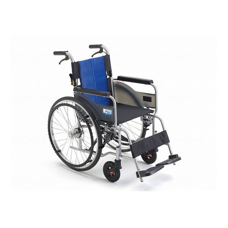 ミキ ミキ 自走式車いす BAL-R1 ノーパンクタイヤ ナイロンブルー 座幅