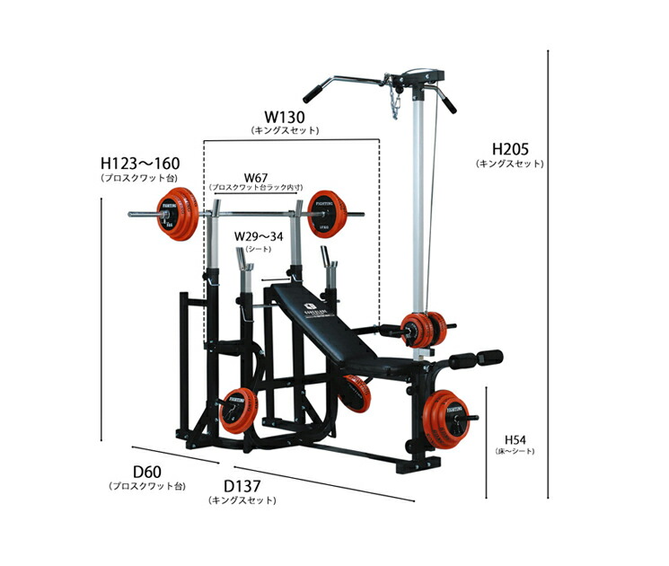 楽天市場】ファイティングロード ベンチプレス セット キングスセット