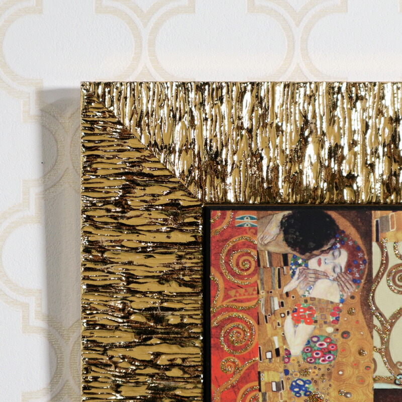 接吻 金色フレーム アート作品 約110cm グスタフ・クリムト 接吻（The