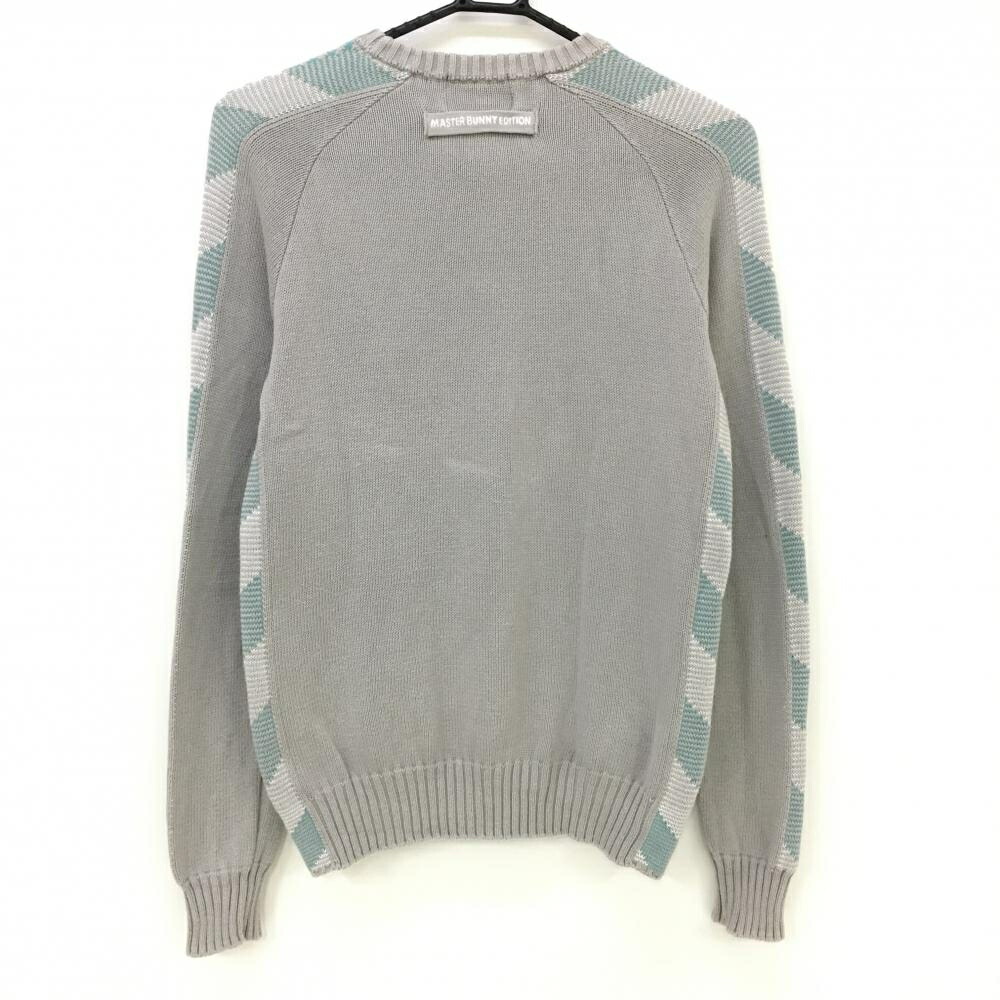 マスターバニー グレーと青のストライプニットセーター MASTER BUNNY