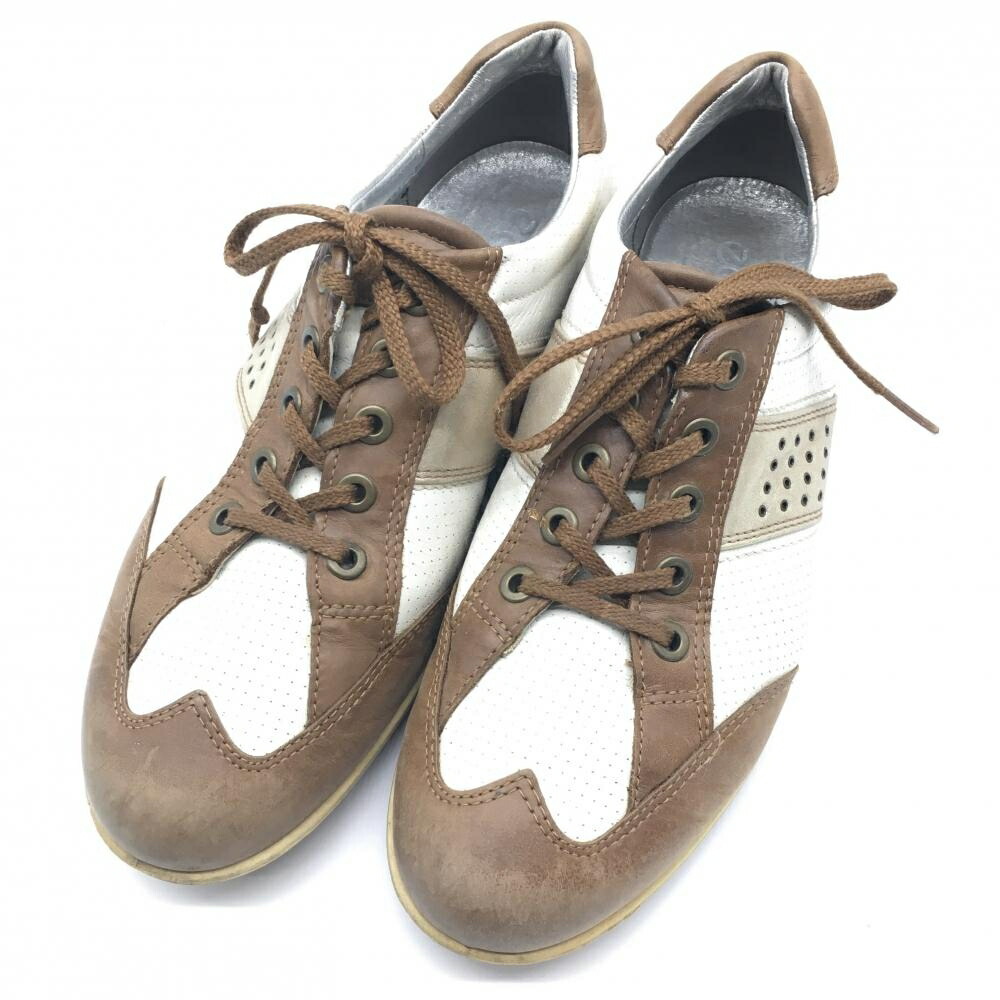 楽天市場】エコー ゴルフシューズ ブラウン×白 スパイクレス