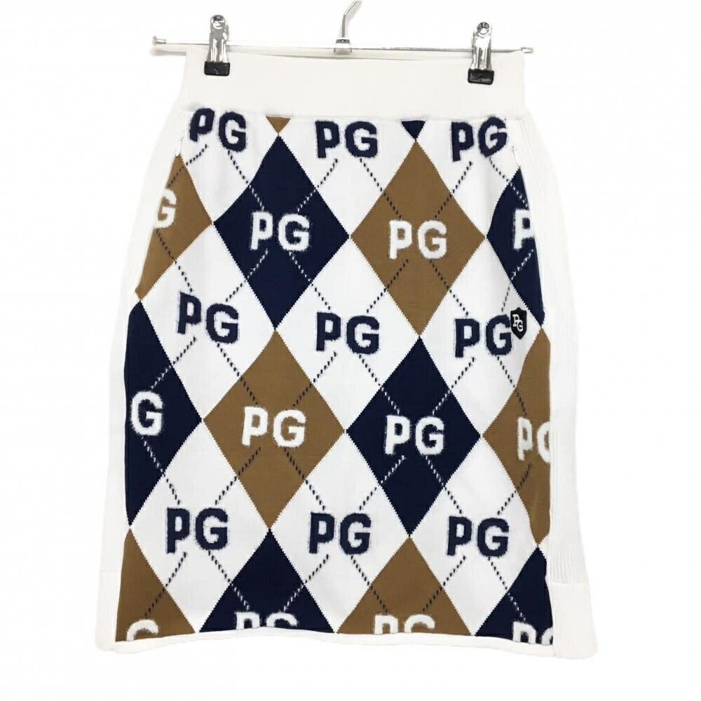 楽天市場】【新品】パーリーゲイツ ニットスカート 白×ネイビー