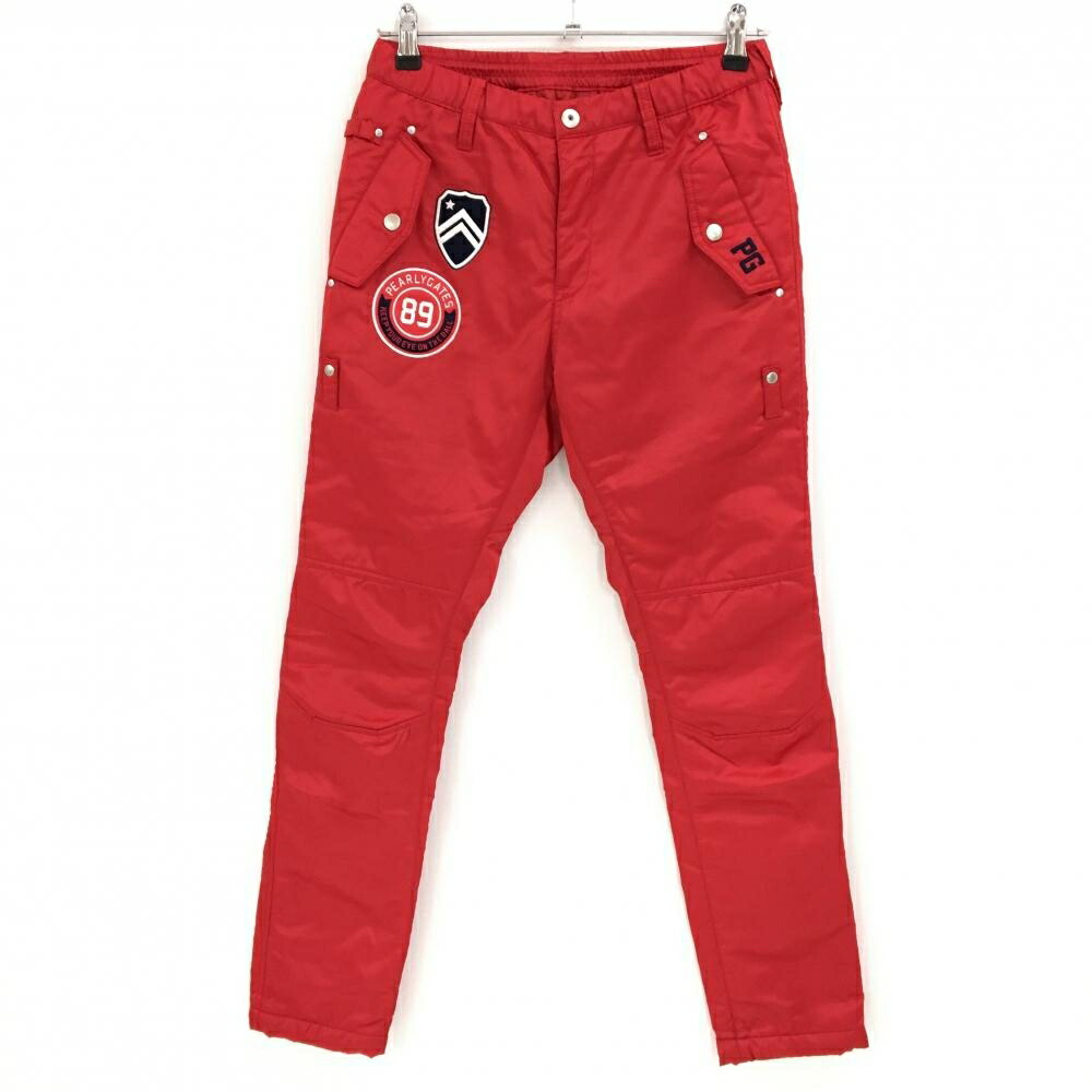 極美品 パーリーゲイツ ロゴ入り暖パン 黒 裏起毛 ウエストゴム