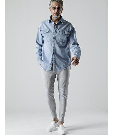 楽天市場】【AKM】DROP SHOULDER DENIM SHIRTS シャツ(S131-CTN252