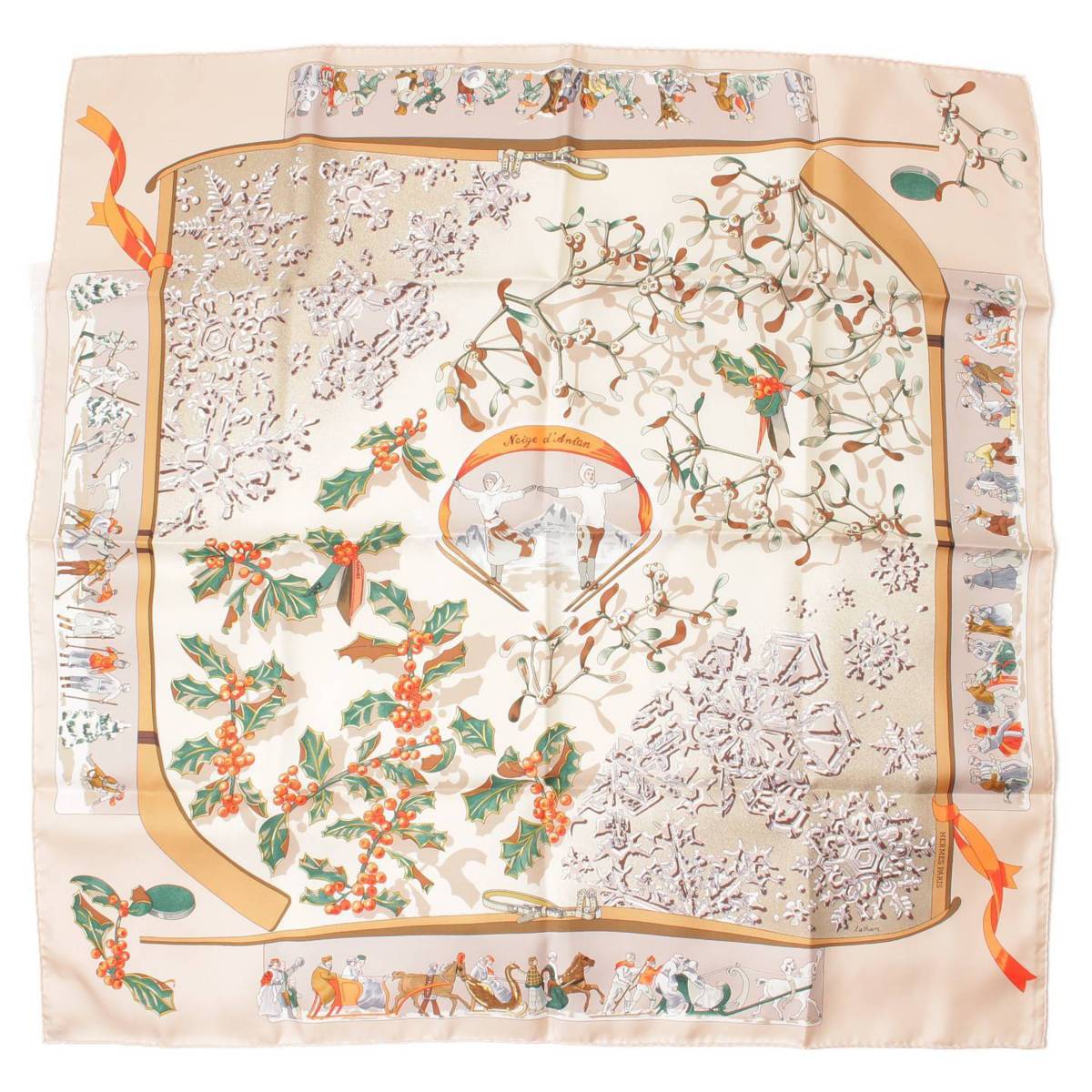 楽天市場】【エルメス】Hermes カレ90 シルクスカーフ Neige d'Antan