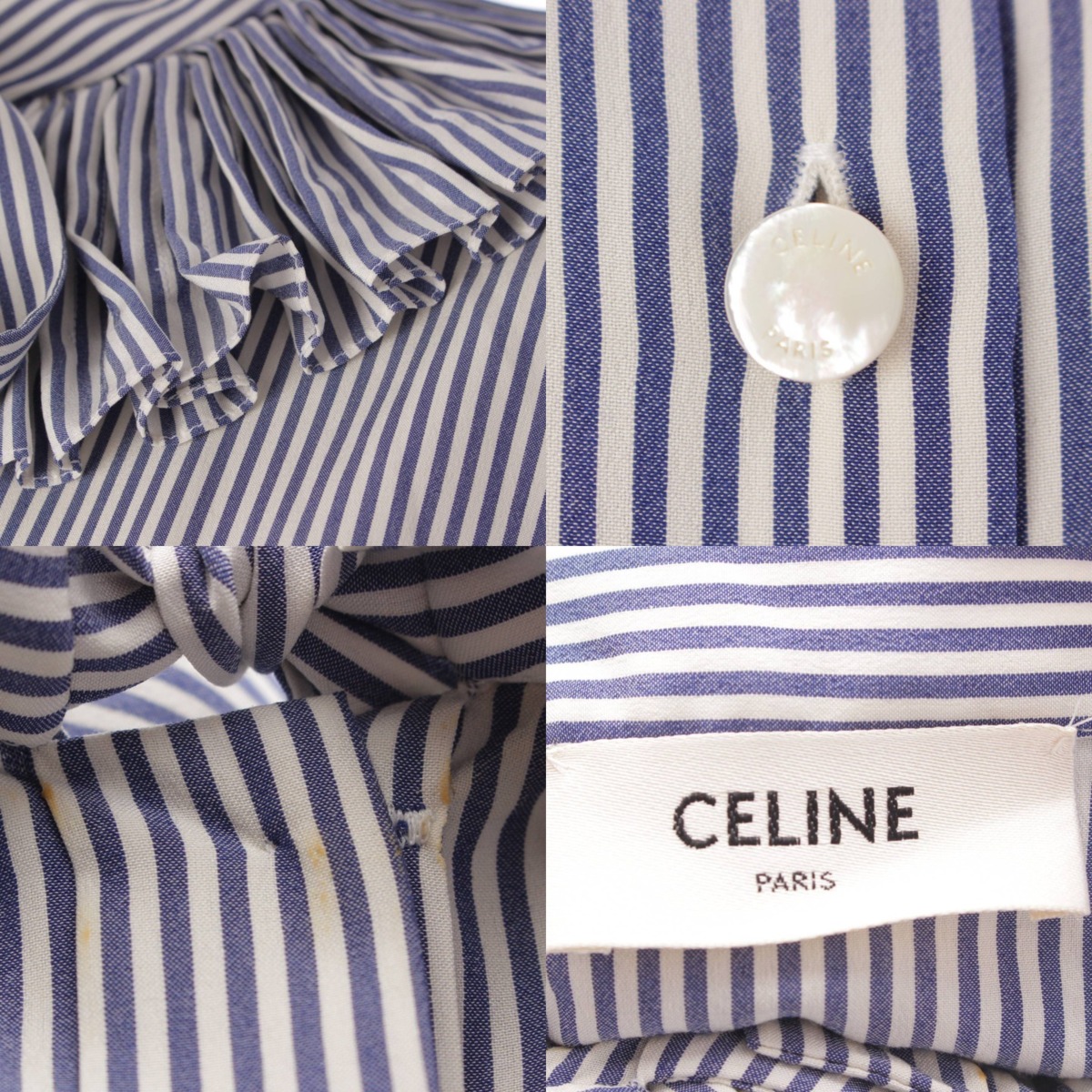 楽天市場】【セリーヌ】Celine シルク ボウタイ フリル パフスリーブ