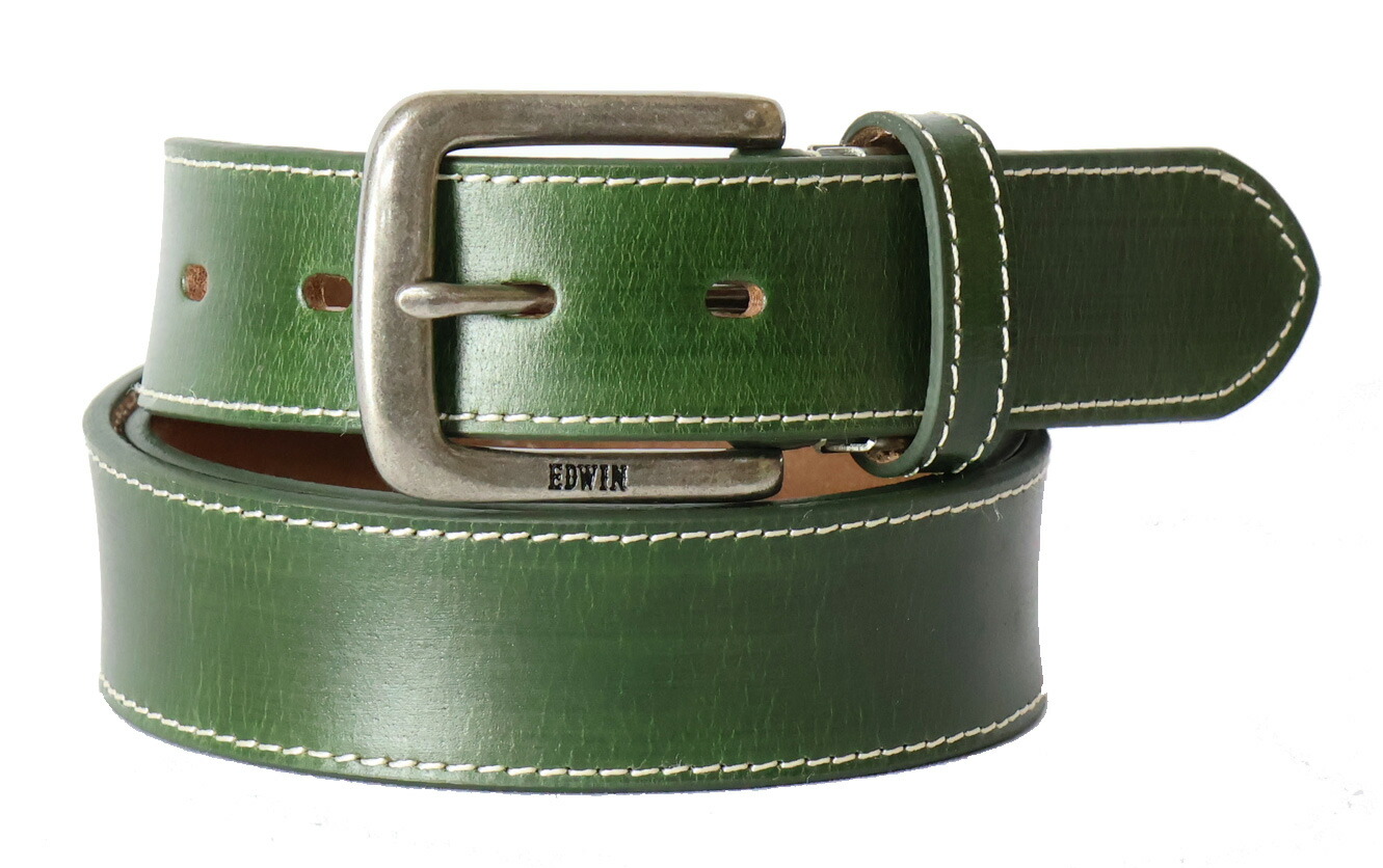 楽天市場】EDWIN エドウィン シングルステッチ レザーベルト 日本製
