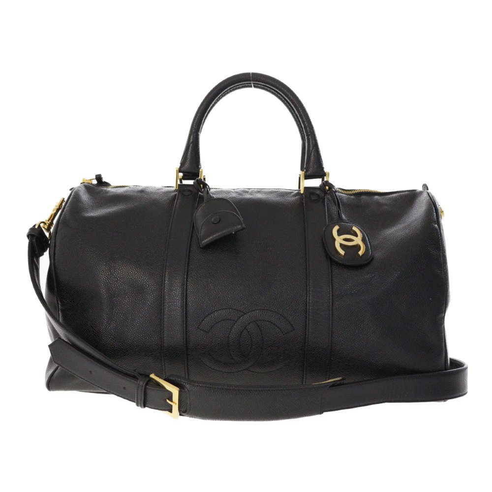 楽天市場】シャネル ヴィンテージライン・キャビアスキン・ボストン