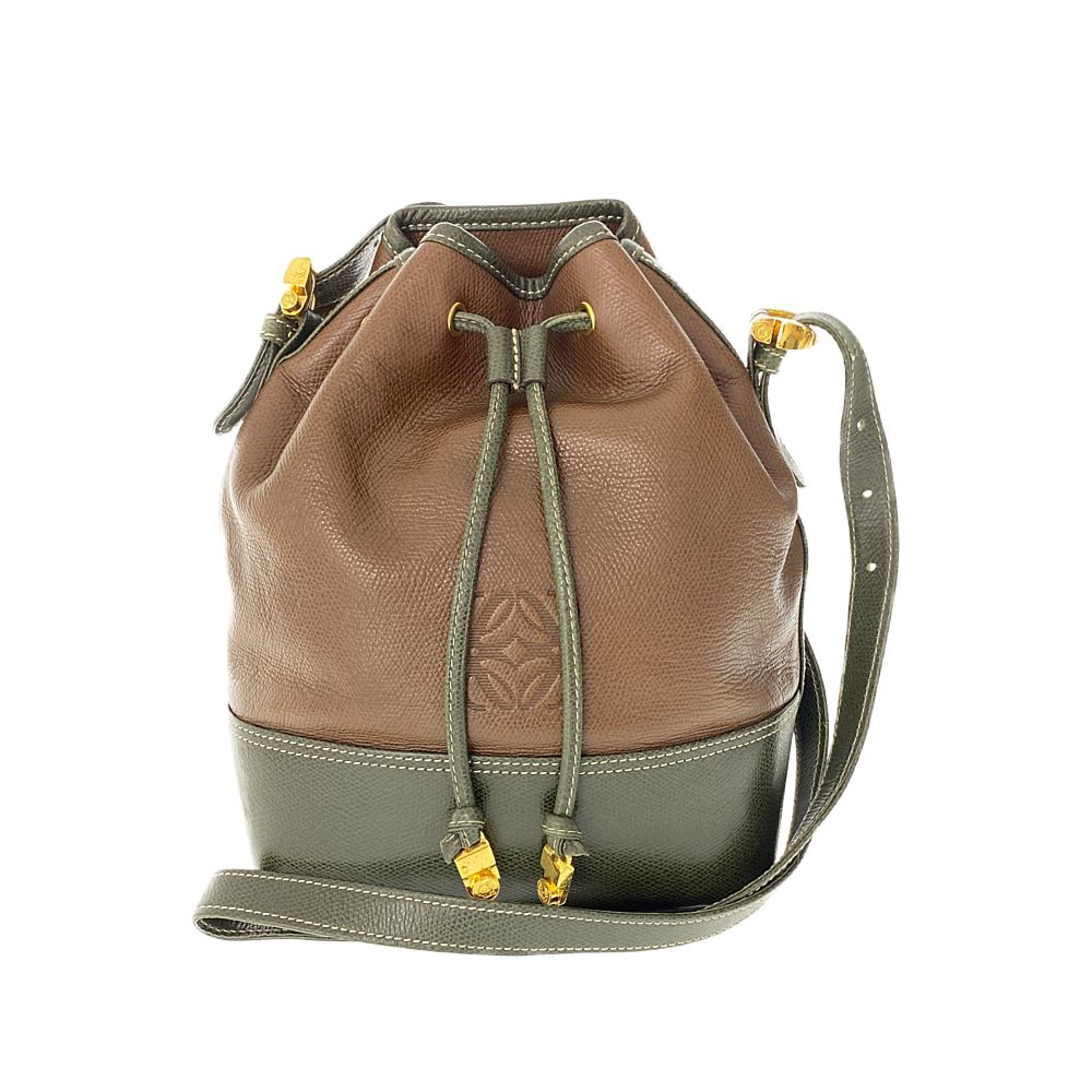 楽天市場】ロエベ バイカラー・アナグラムロゴレザー巾着ショルダー