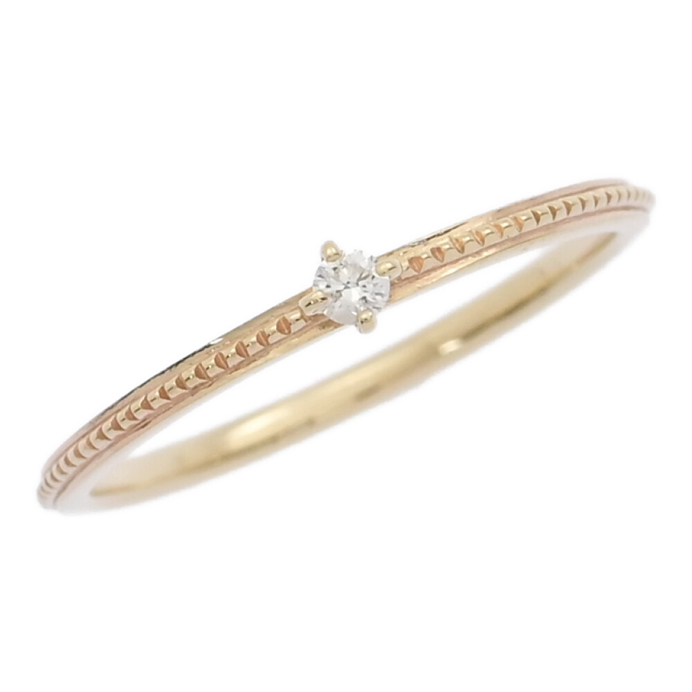 楽天市場】agete アガット ミル打ち 1P・ダイヤモンドリング・指輪