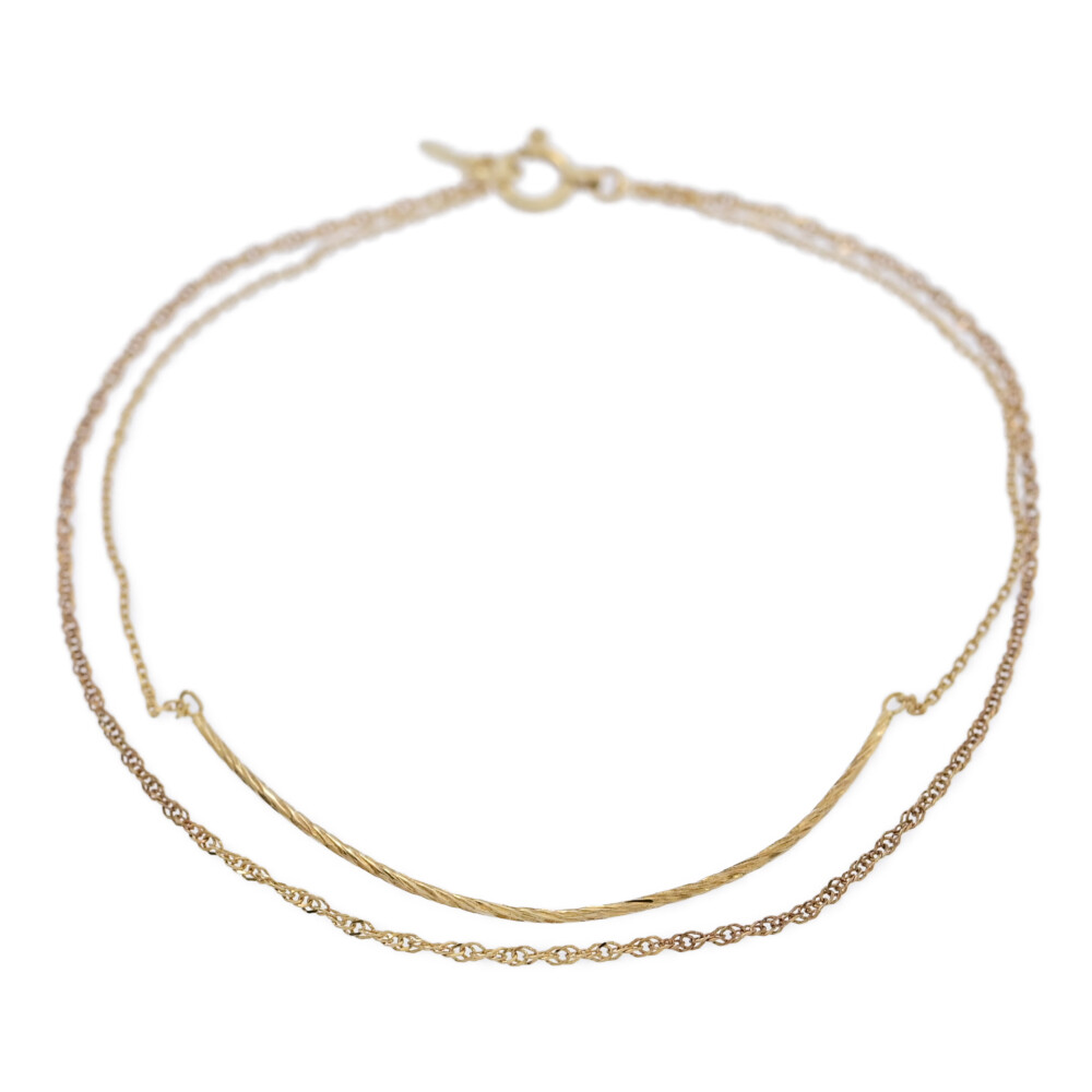 楽天市場】agete アガット ダブルチェーン ブレスレット/K10YG/416-0.8