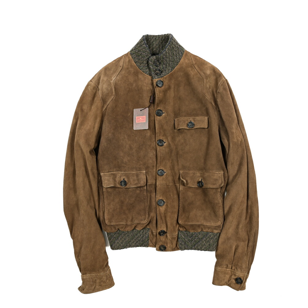 楽天市場】エトロ ETRO スエードレザー ジャケット スタンドカラー