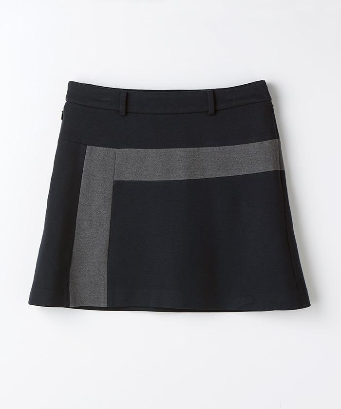 ランバンスポール バックプリーツスカート グレー Lサイズ ストレッチ