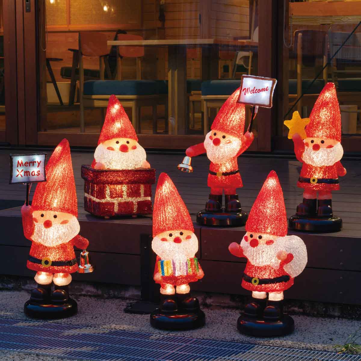 楽天市場】LEDモチーフ サンタの森 ギフトボックス 高さ48cm 1台送料