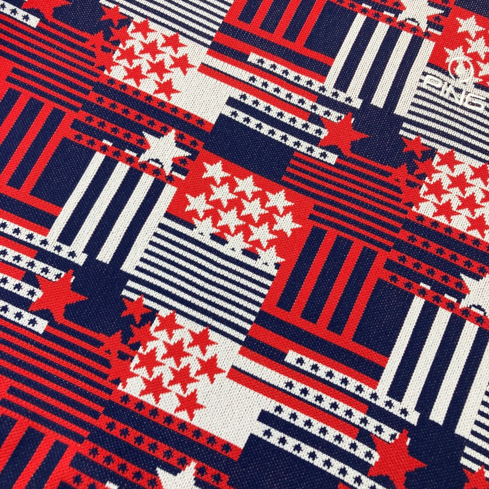 楽天市場】PING ピン ニットセーター 星条旗 総柄 レッド系 S 【中古