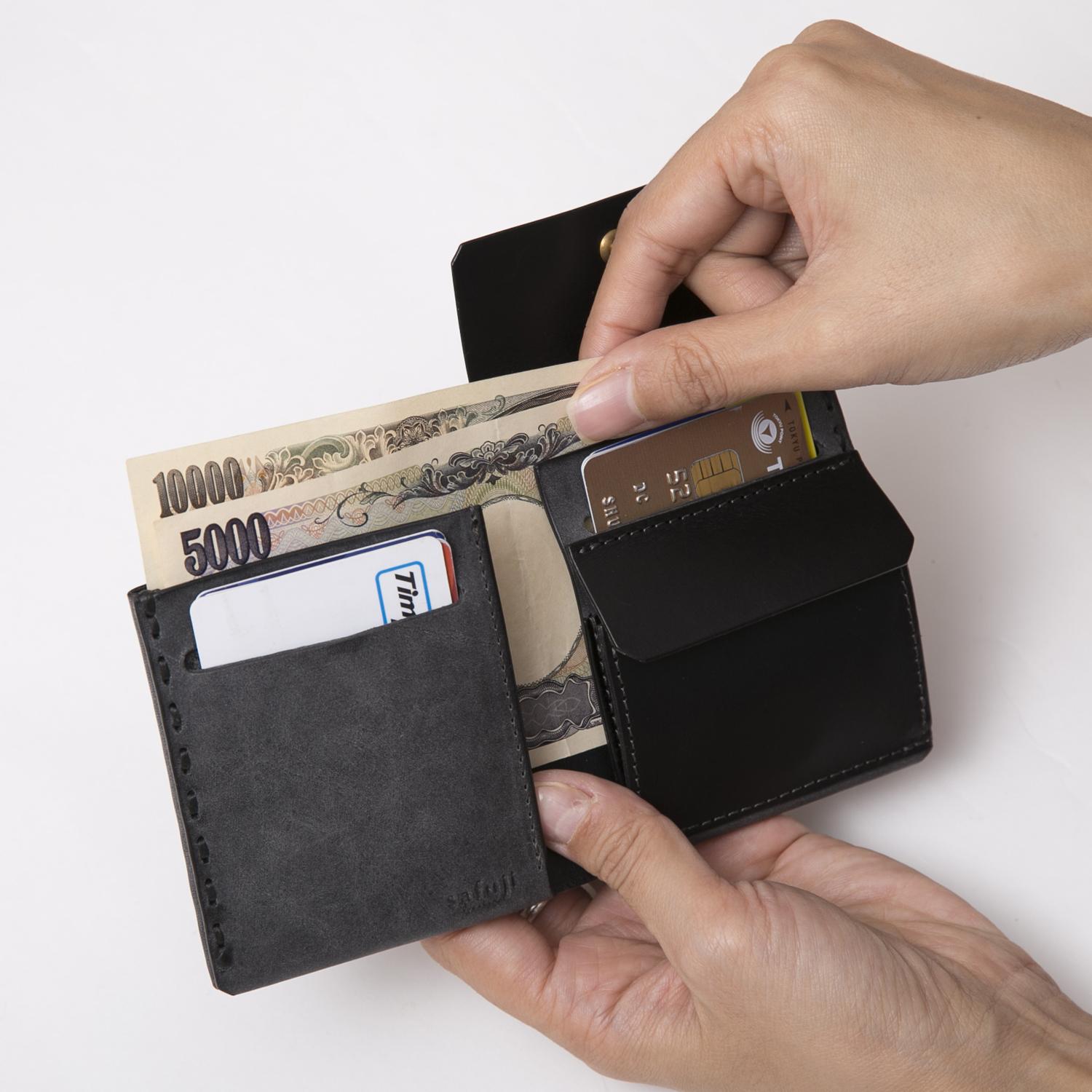 楽天市場】SAFUJI/ミニ折り財布 グレイブラック : STYLE STORE version.R