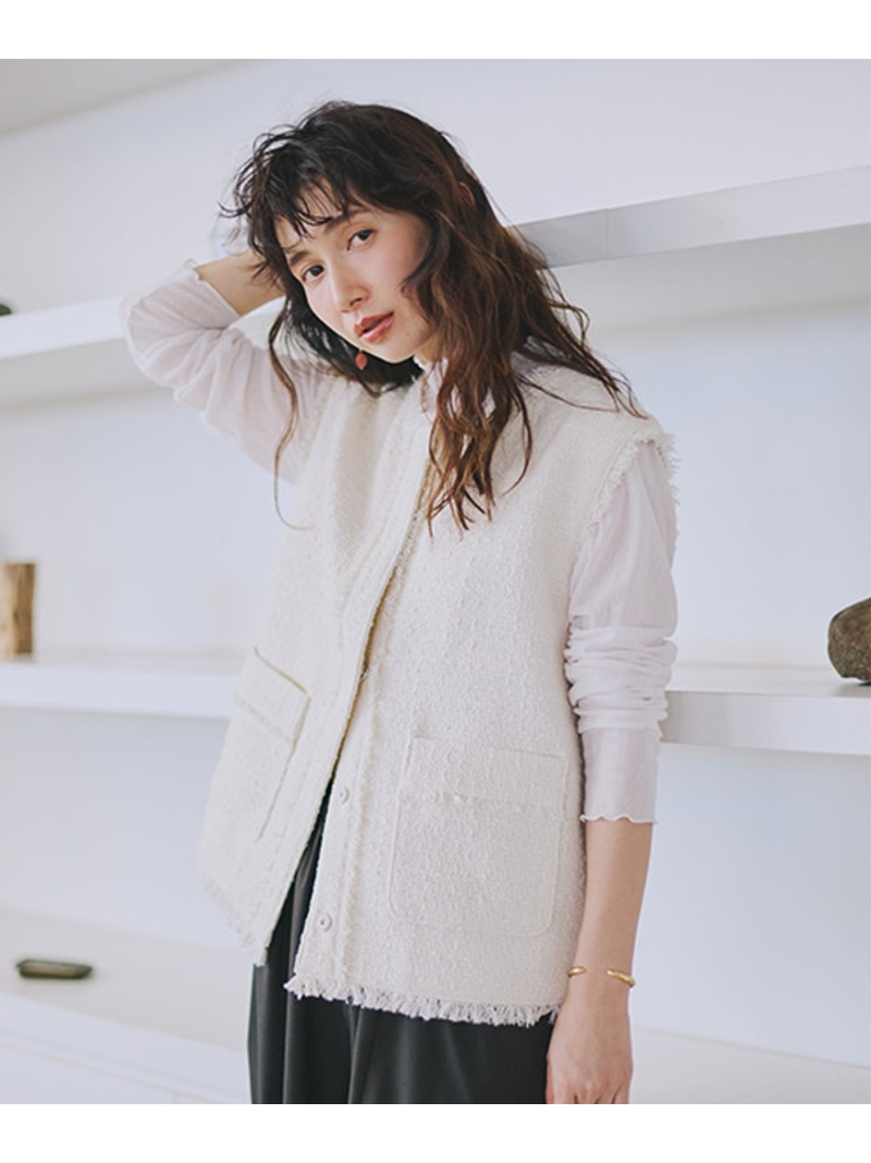 楽天市場】【SALE／20%OFF】ノーカラーツイードベスト《オケージョン