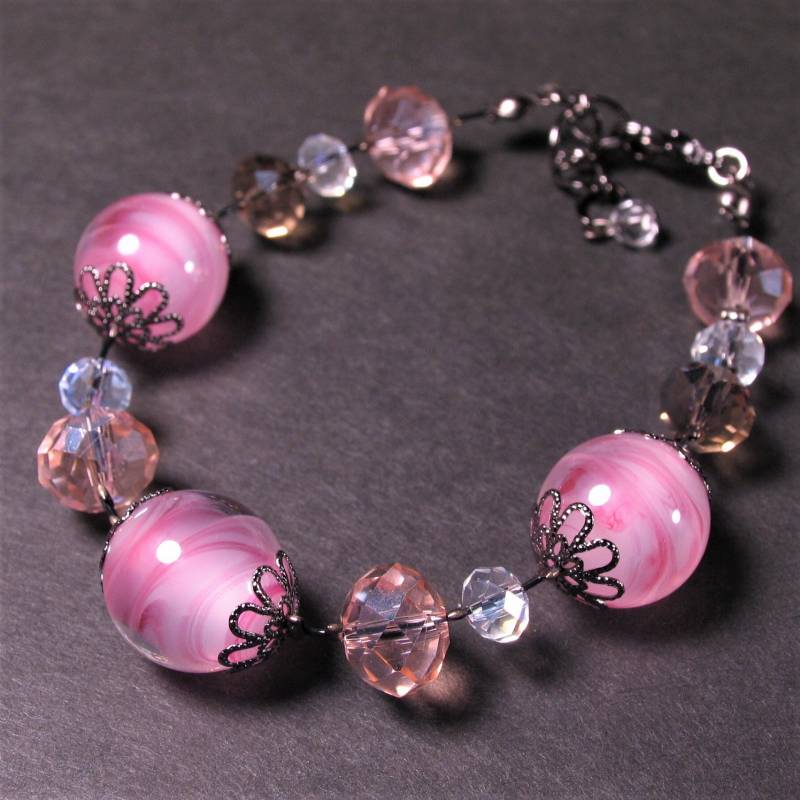 楽天市場】とんぼ玉 ブレスレット 国産 ガラス 工芸品 ピンク : 大阪