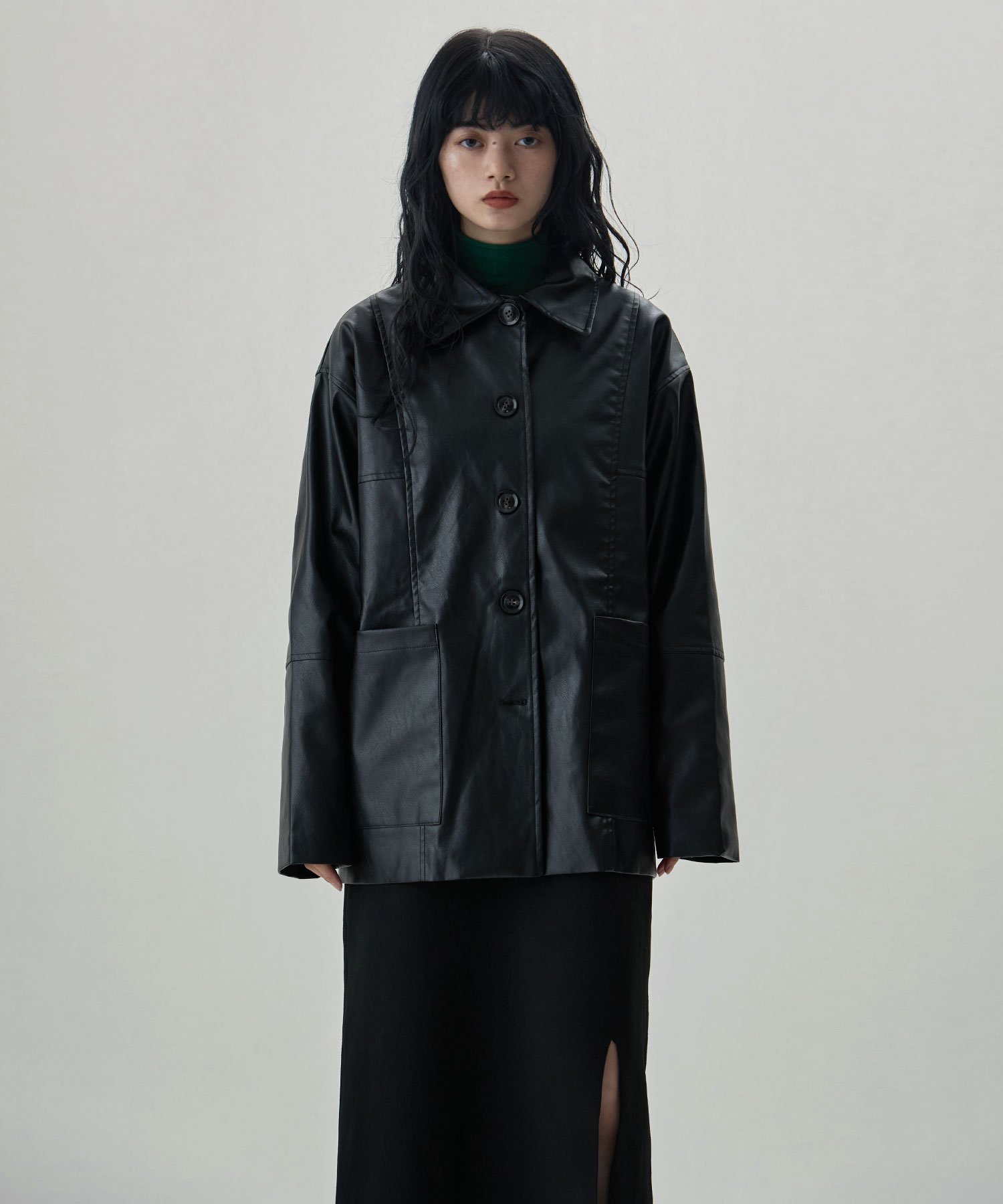 bflat｜2wayボアカラーフェイクレザーカバーオール | Rakuten Fashion