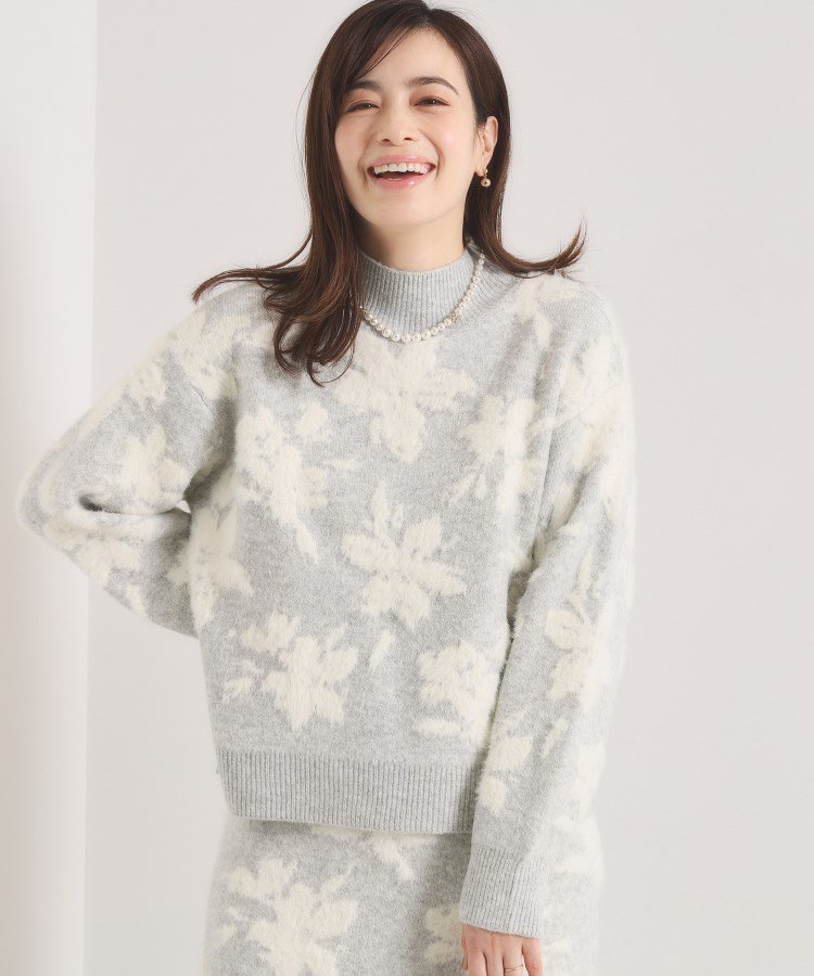 楽天市場】グレー（柄花・植物）（ニット・セーター｜トップス