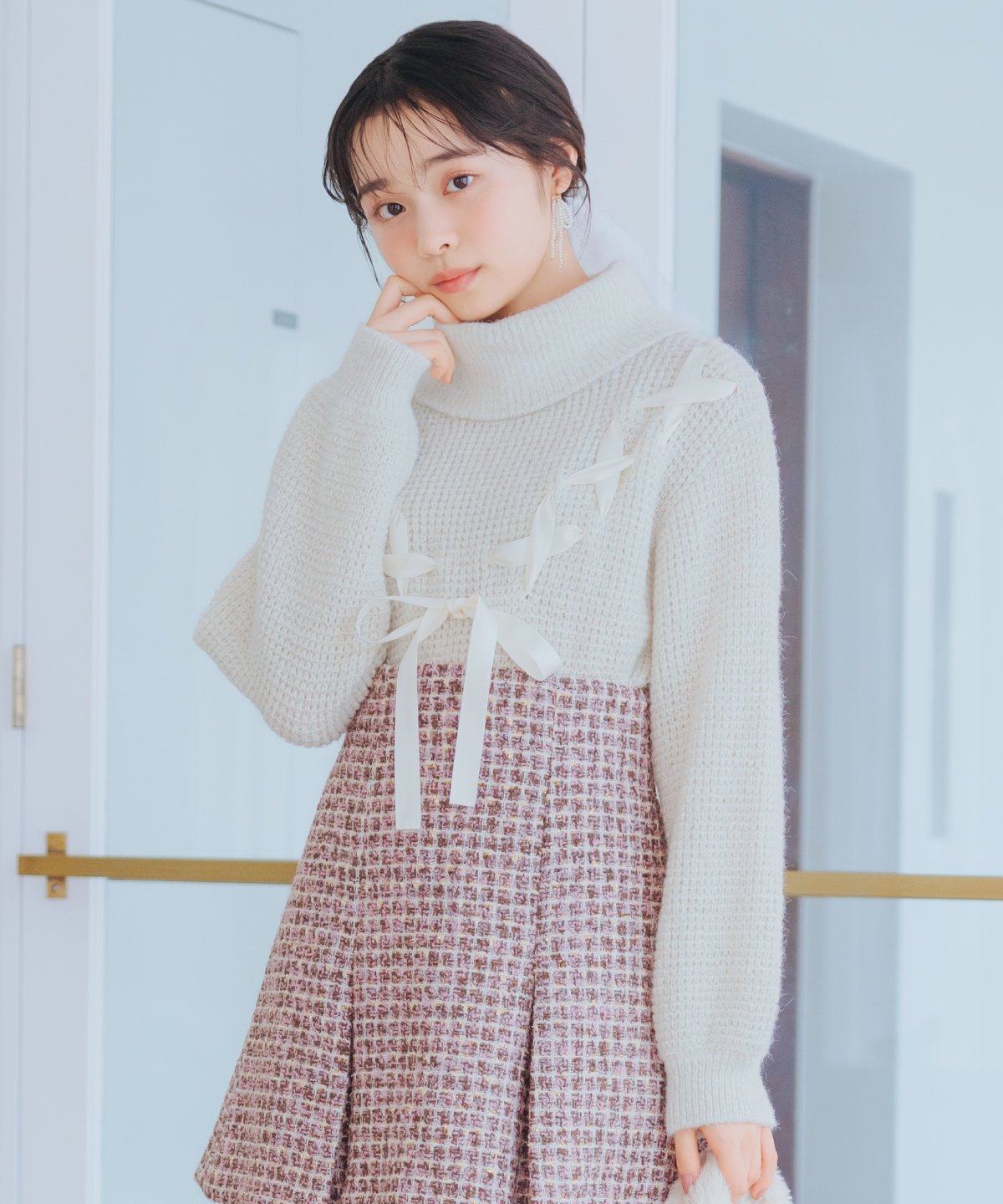 WILLSELECTION｜レースアップタートルニット | Rakuten Fashion(楽天