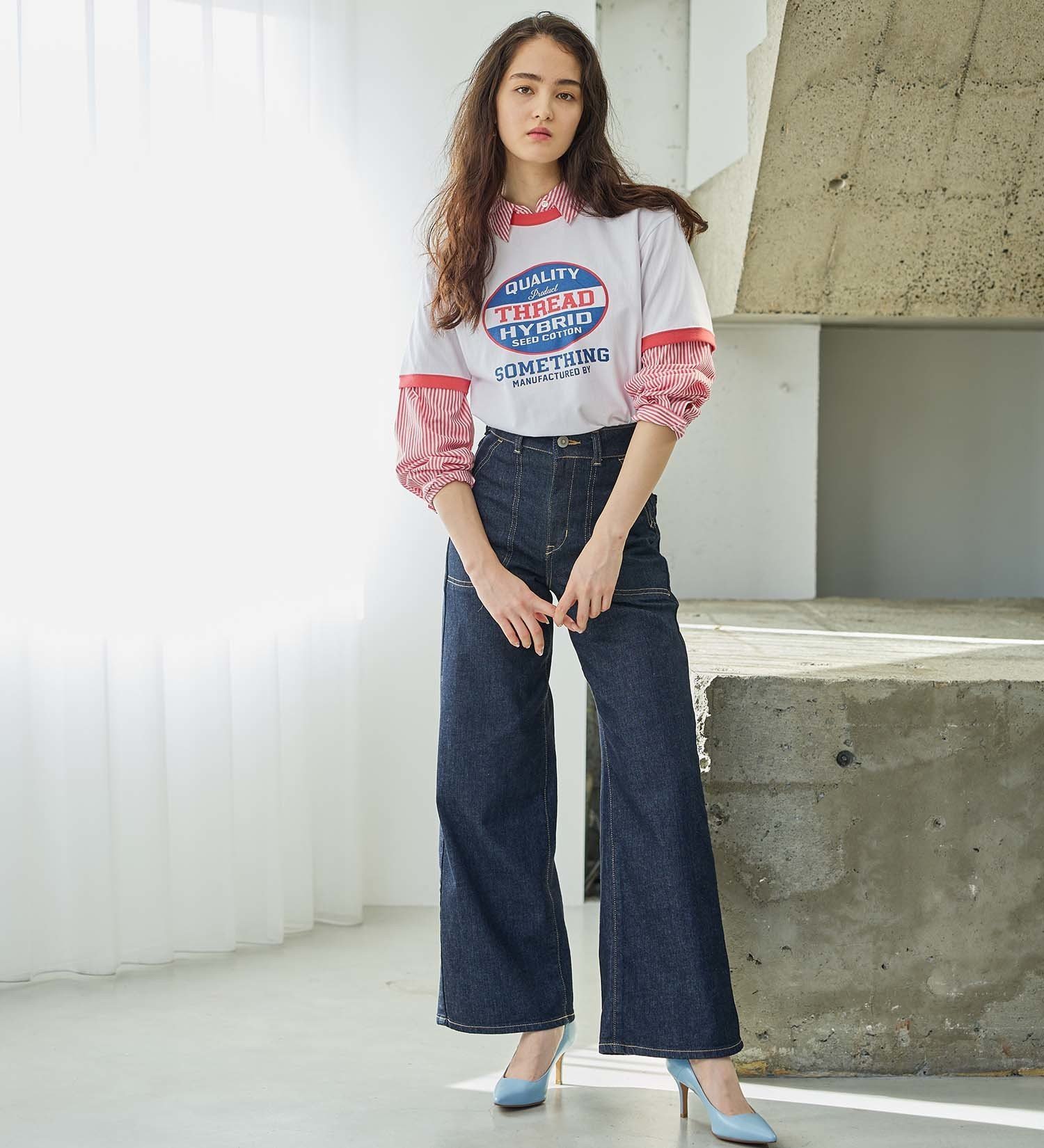 EDWIN ONLINE MALL｜SOMETHING LISAレースアップワイドデニムパンツ