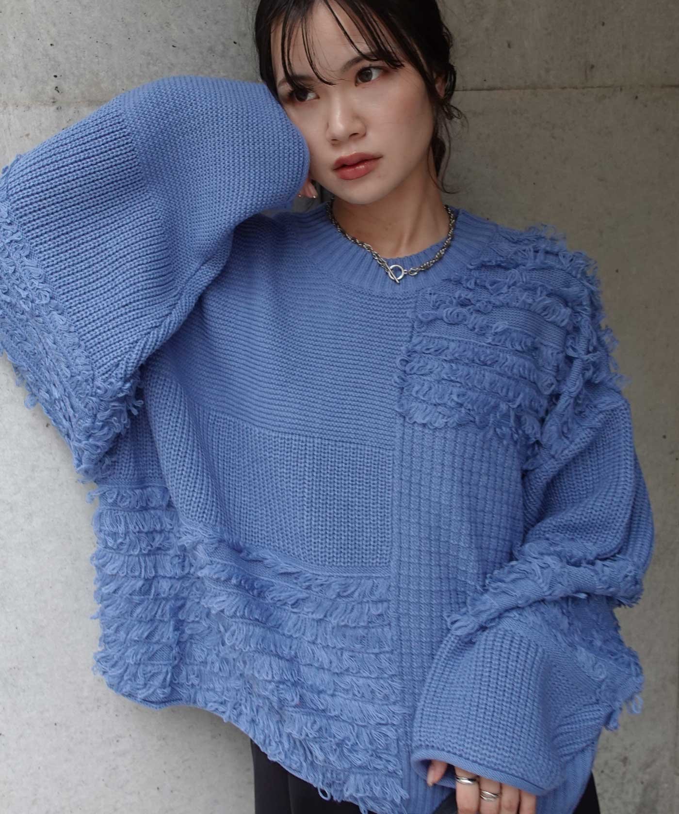 CORNERS｜パッチワーク風フリンジニット | Rakuten Fashion(楽天